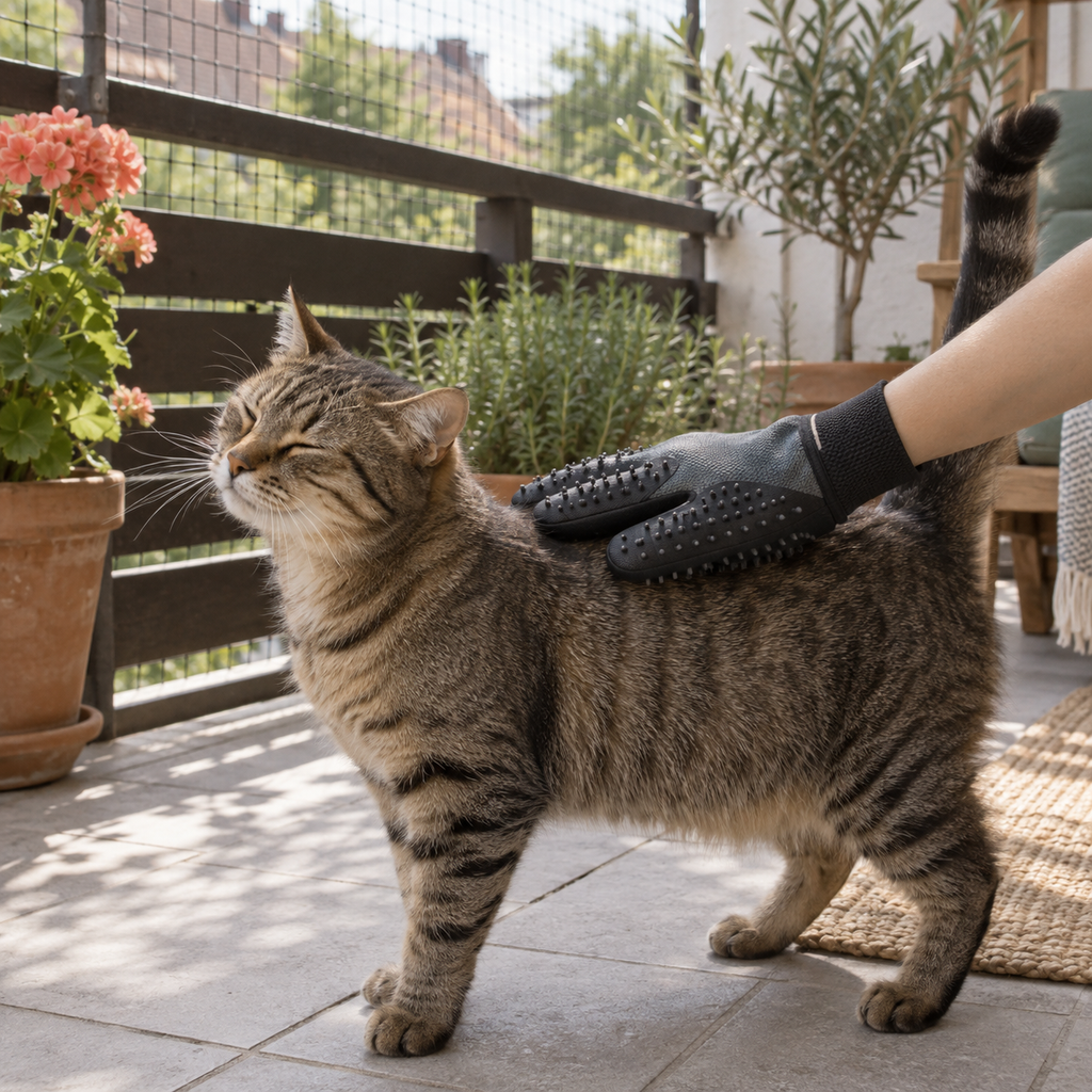 Fellpflege-Set Bürste und Handschuh