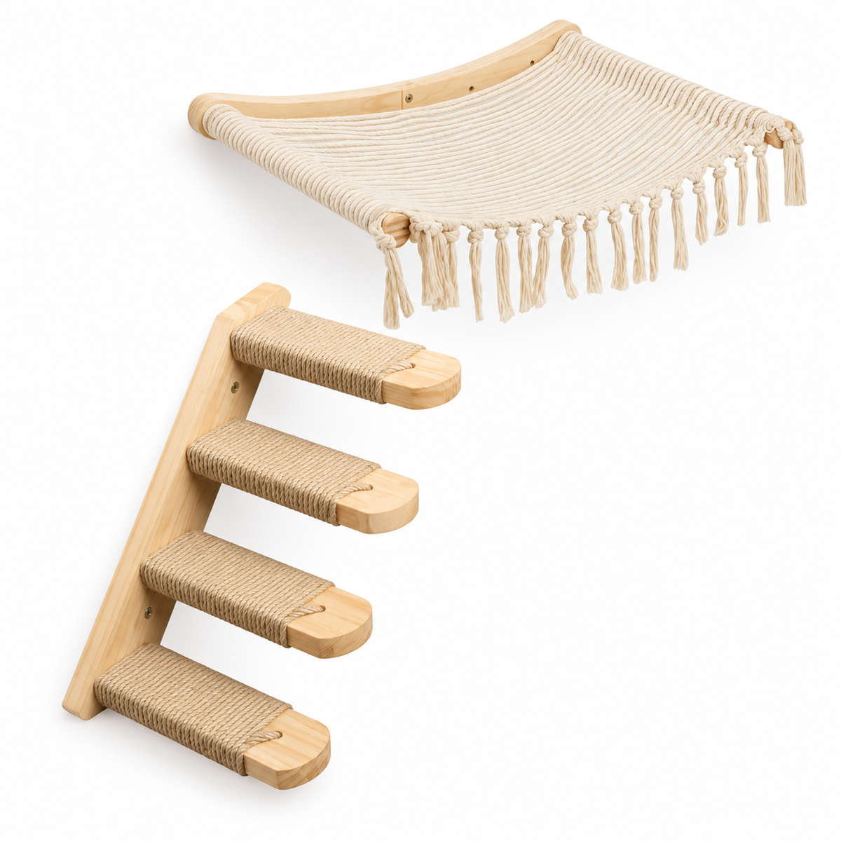 Katzen-Wandregale aus Holz, 11 Bauteile zum Kombinieren