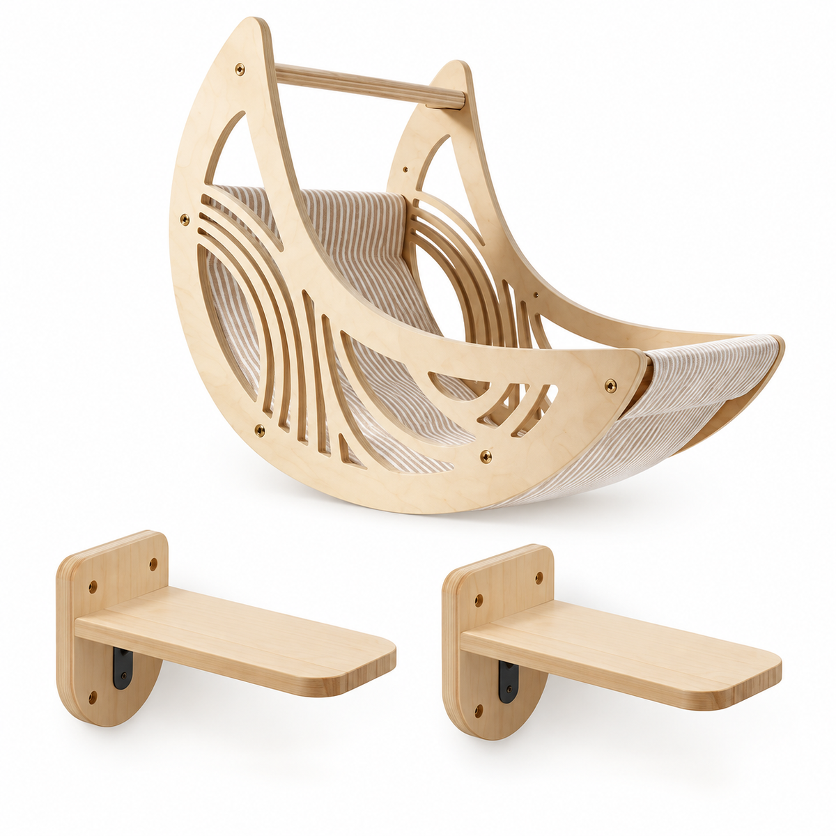Katzen-Wandregale aus Holz, 11 Bauteile zum Kombinieren