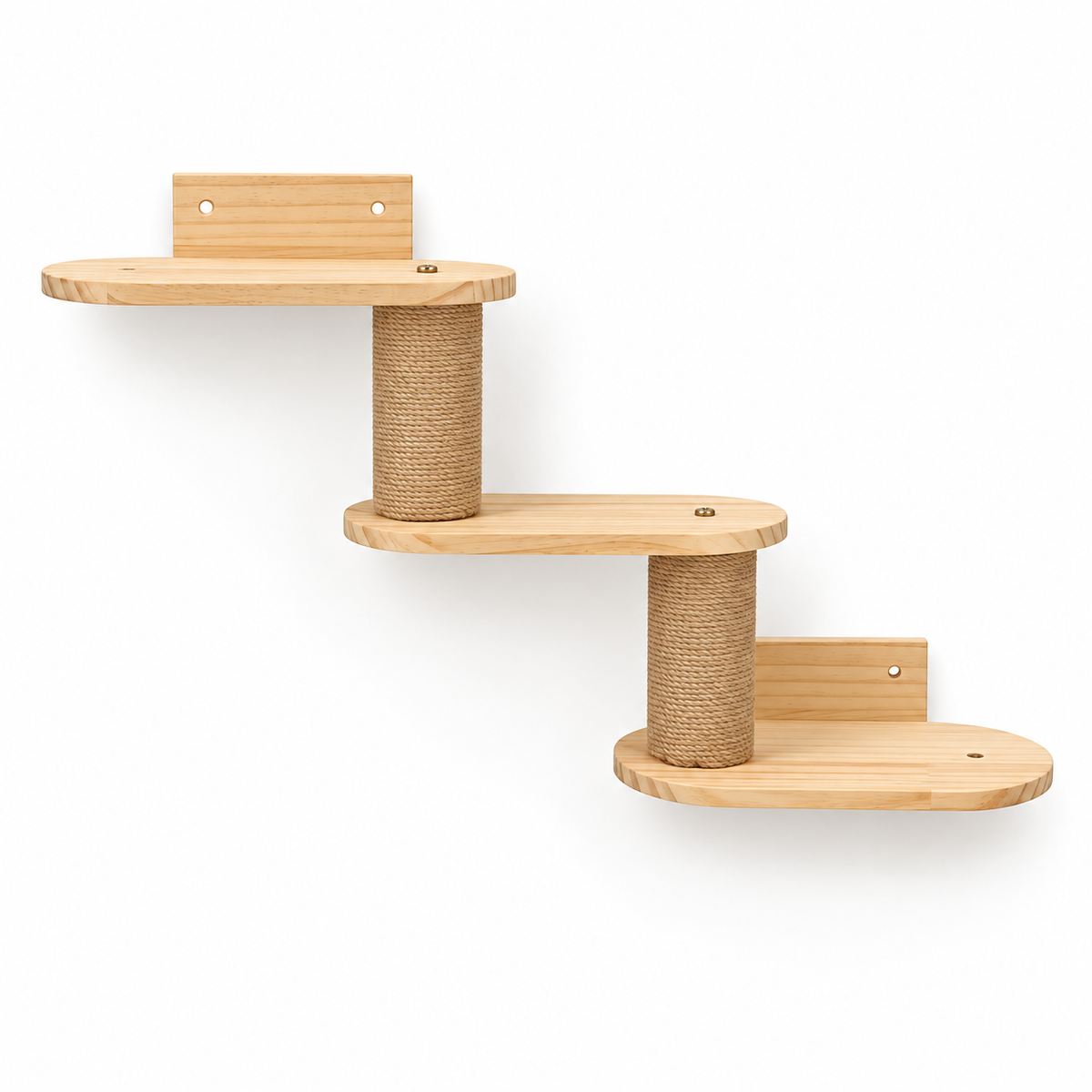Katzen-Wandregale aus Holz, 11 Bauteile zum Kombinieren