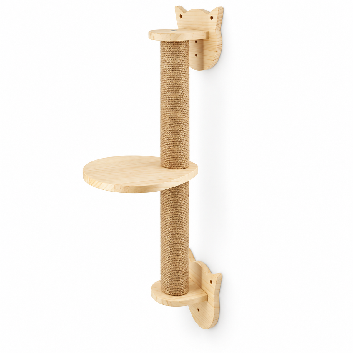Katzen-Wandregale aus Holz, 11 Bauteile zum Kombinieren