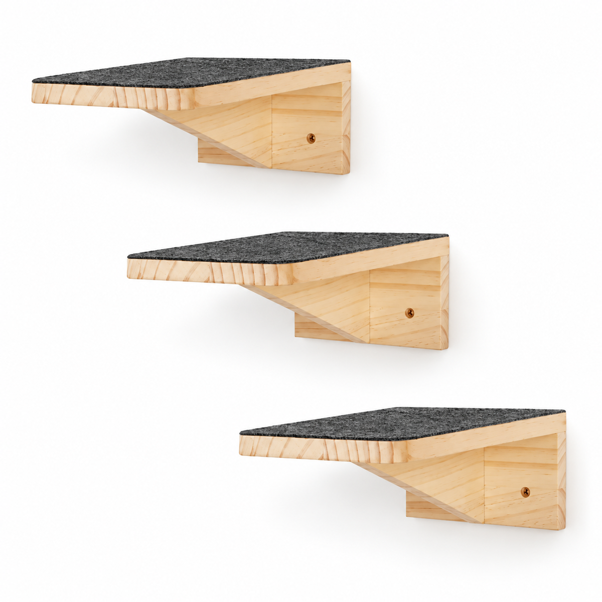 Katzen-Wandregale aus Holz, 11 Bauteile zum Kombinieren