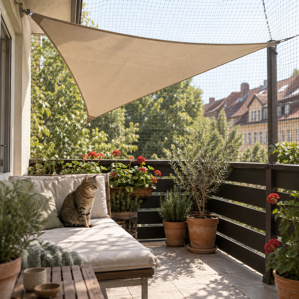 Balkon-Sonnensegel für Katzen