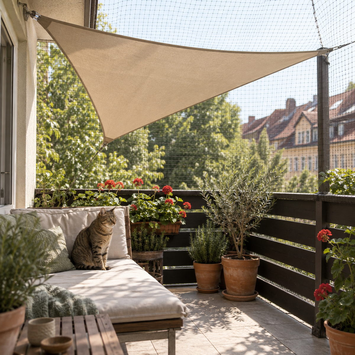 Balkon-Sonnensegel für Katzen
