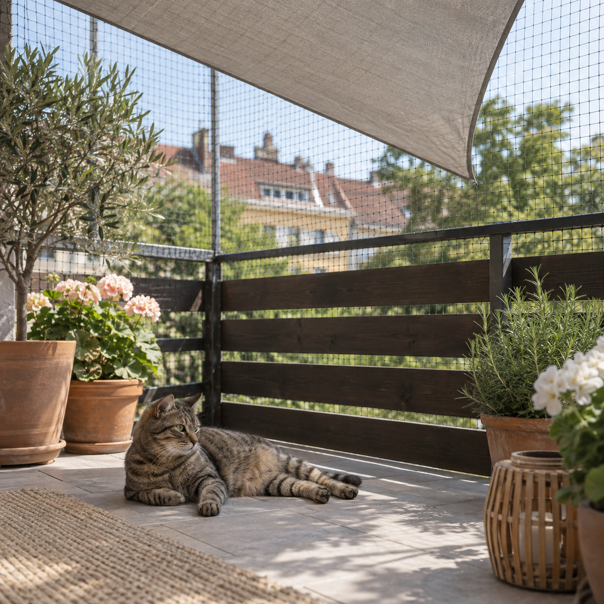 Balkon-Sonnensegel für Katzen